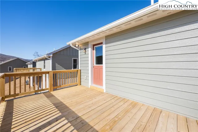 a view of a wooden deck