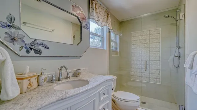 a bathroom with a shower