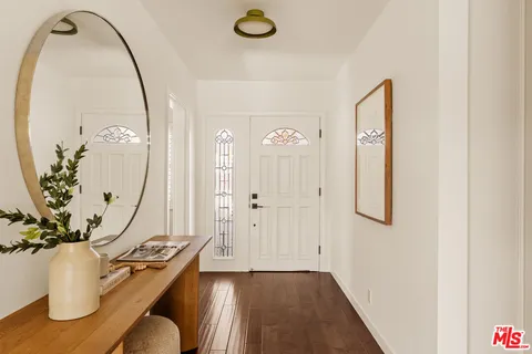 wooden floor with a mirror