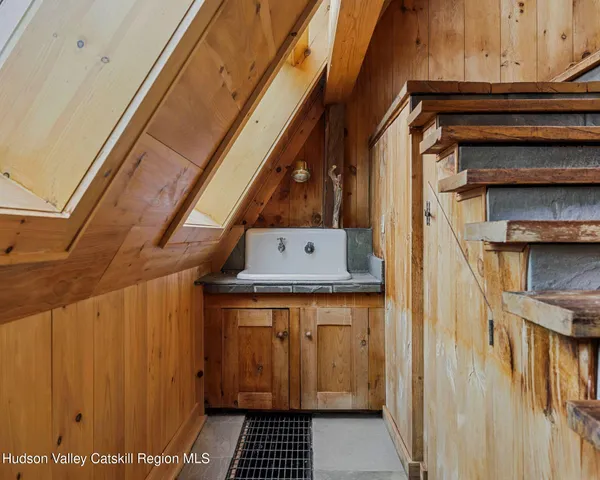 a view of a livingroom with wooden floor