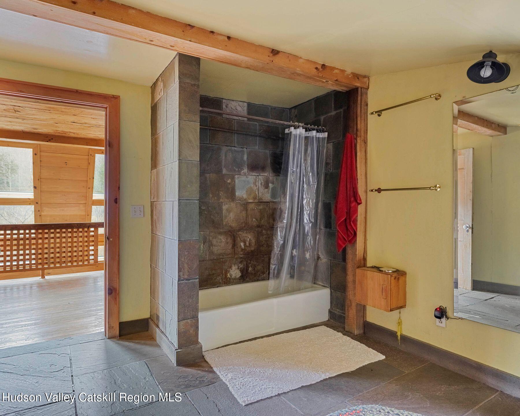 187 Beaver Hill Road Conesville, NY 12076 - Photo 50 of 79 a bathroom with a shower and a bathtub