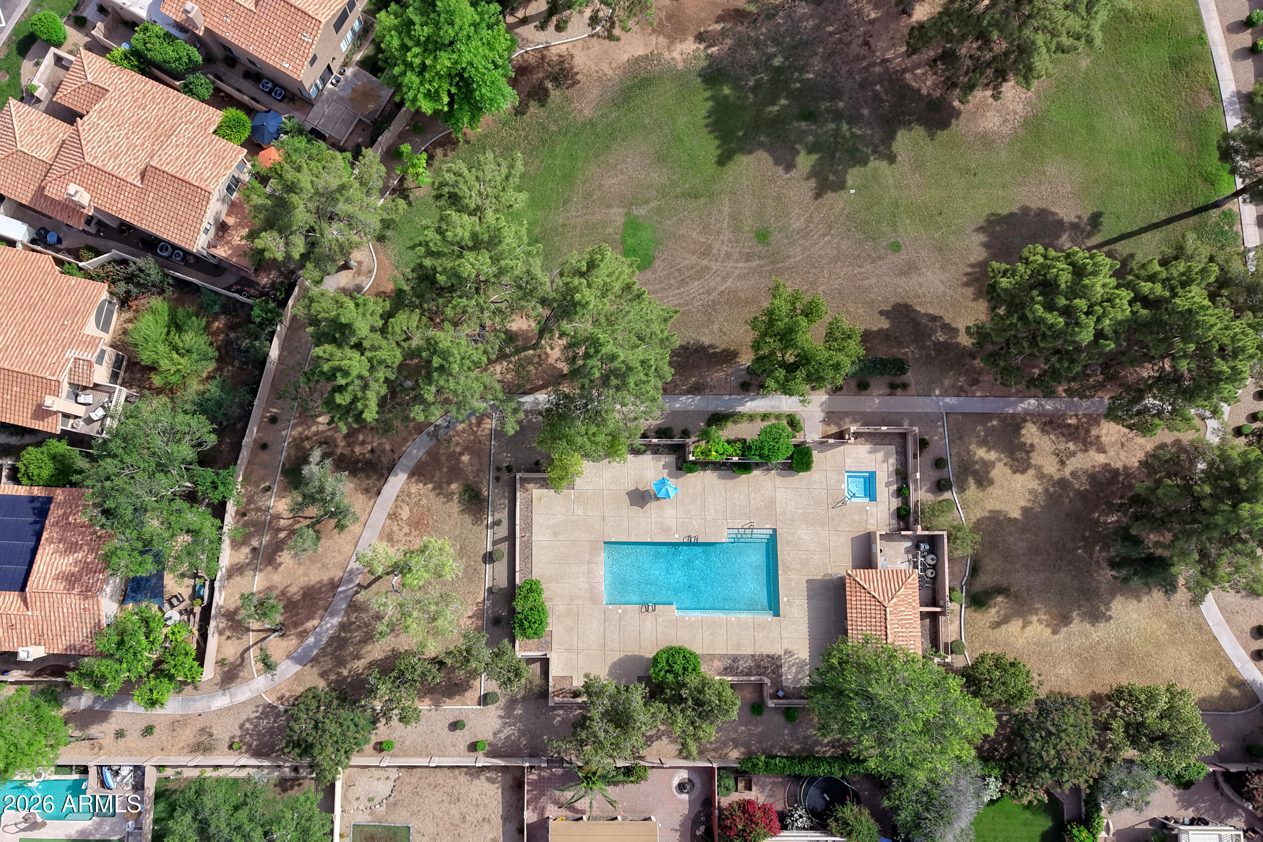 57 East Ranch Road Tempe, AZ 85284 - Photo 38 of 51 an aerial view of house with yard swimming pool and outdoor seating