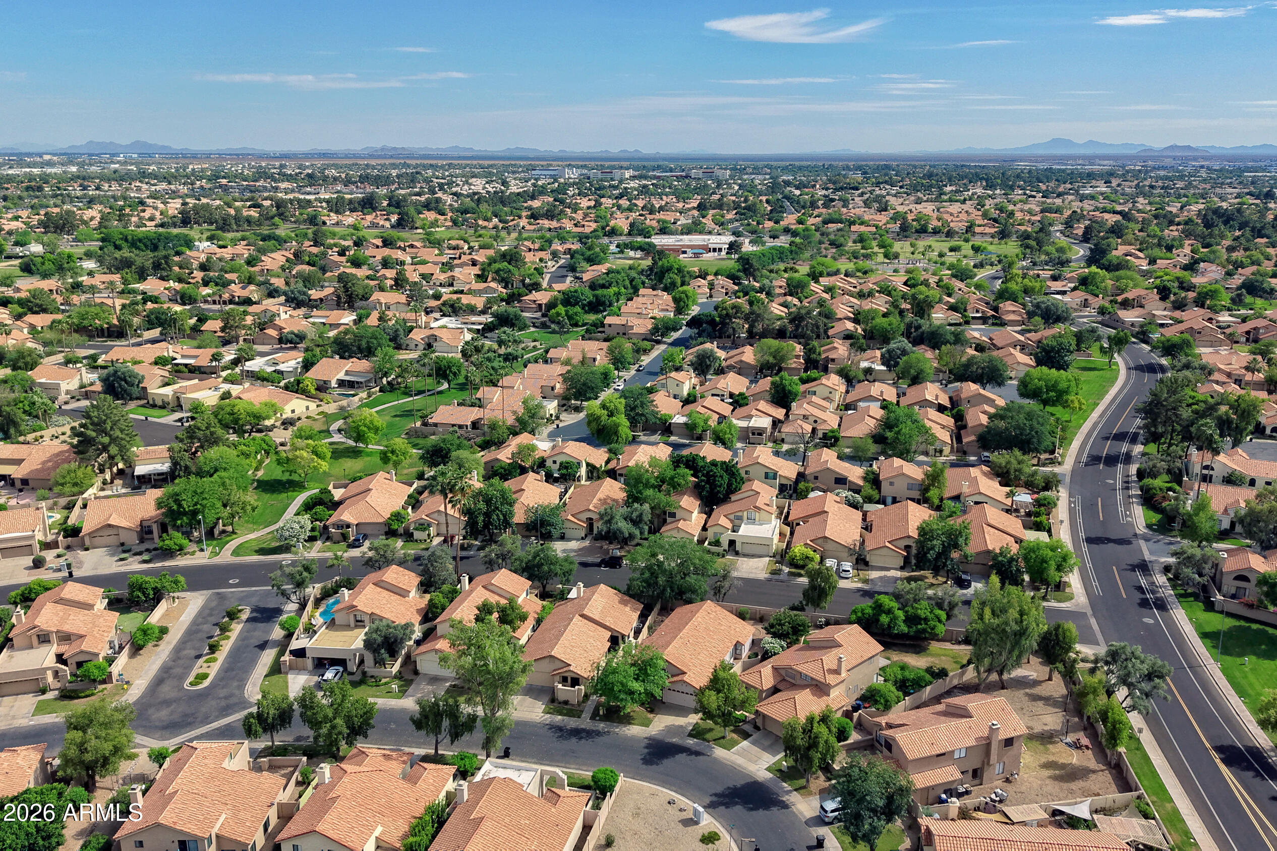 57 East Ranch Road Tempe, AZ 85284 - Photo 39 of 51 an aerial view of a city with lots of residential buildings