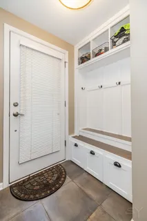 a bathroom with a tub and a shower