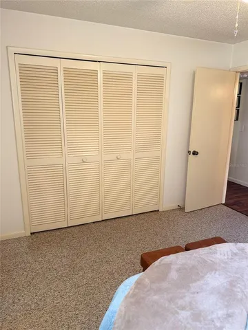 an empty room with closet