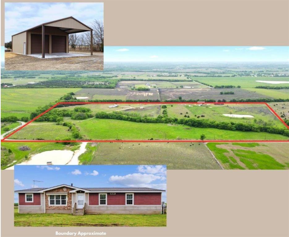 7141 County Road 1050 Celeste, TX 75423 - Photo 23 of 32 a aerial view of a house with a yard and lake view