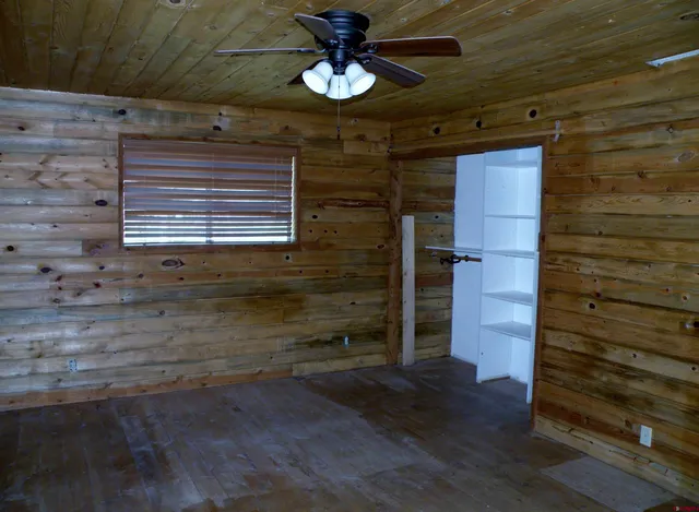 a view of wooden door