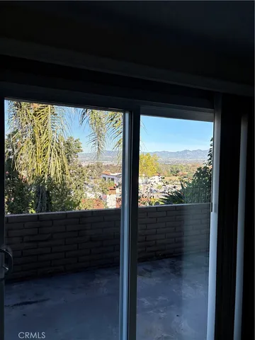 a view of a glass door