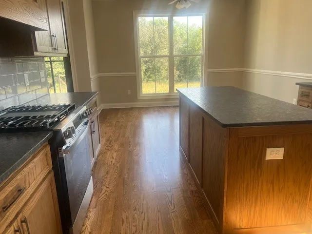 a kitchen with a sink a window and cabinets