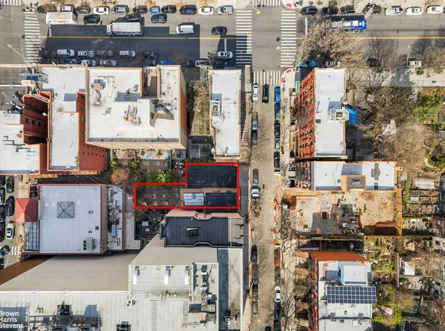 a view of a large white building