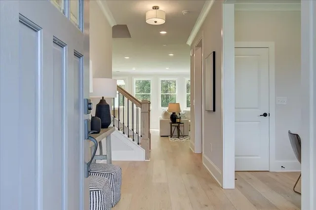 a view of a livingroom with a furniture and entryway