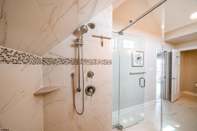 a bathroom with a shower