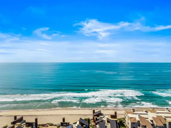 a view of an ocean from a balcony