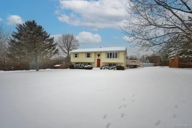 a street view covered with snow