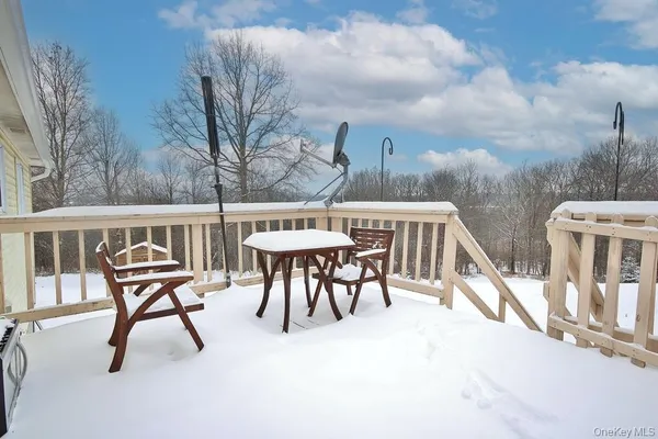an outdoor view with a sitting space