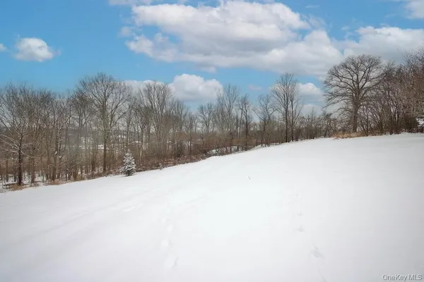 a view of road covered with snow