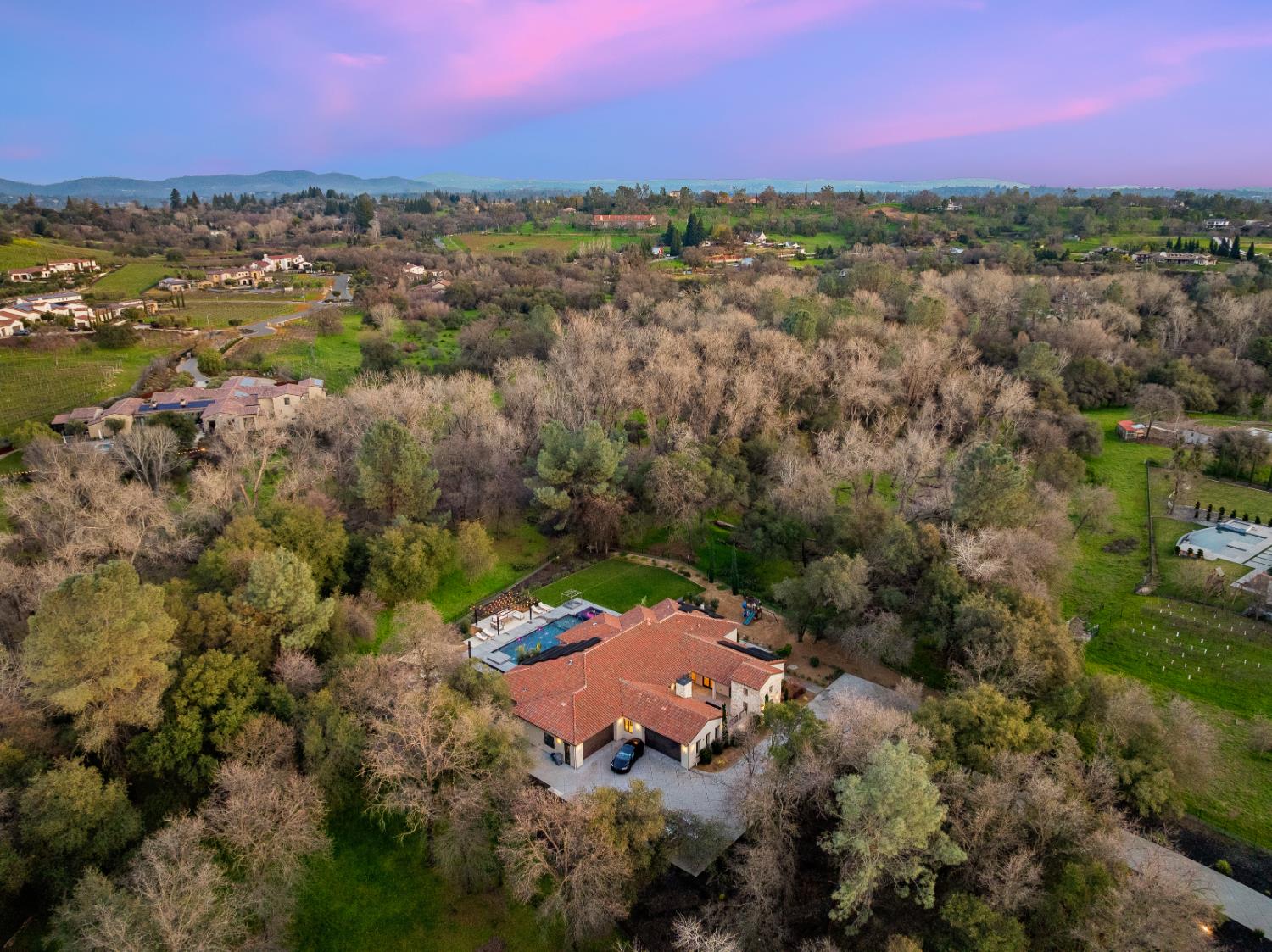 5331 Barton Road Loomis, CA 95650 - Photo 89 of 93 an aerial view of residential houses with outdoor space and river