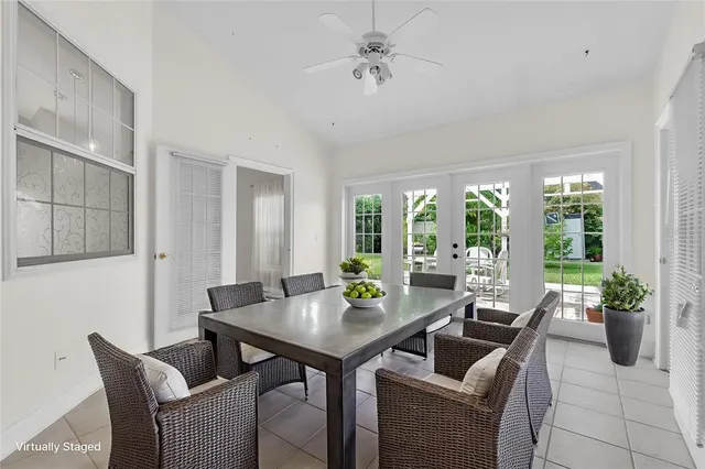 a view of an empty room and a bathroom