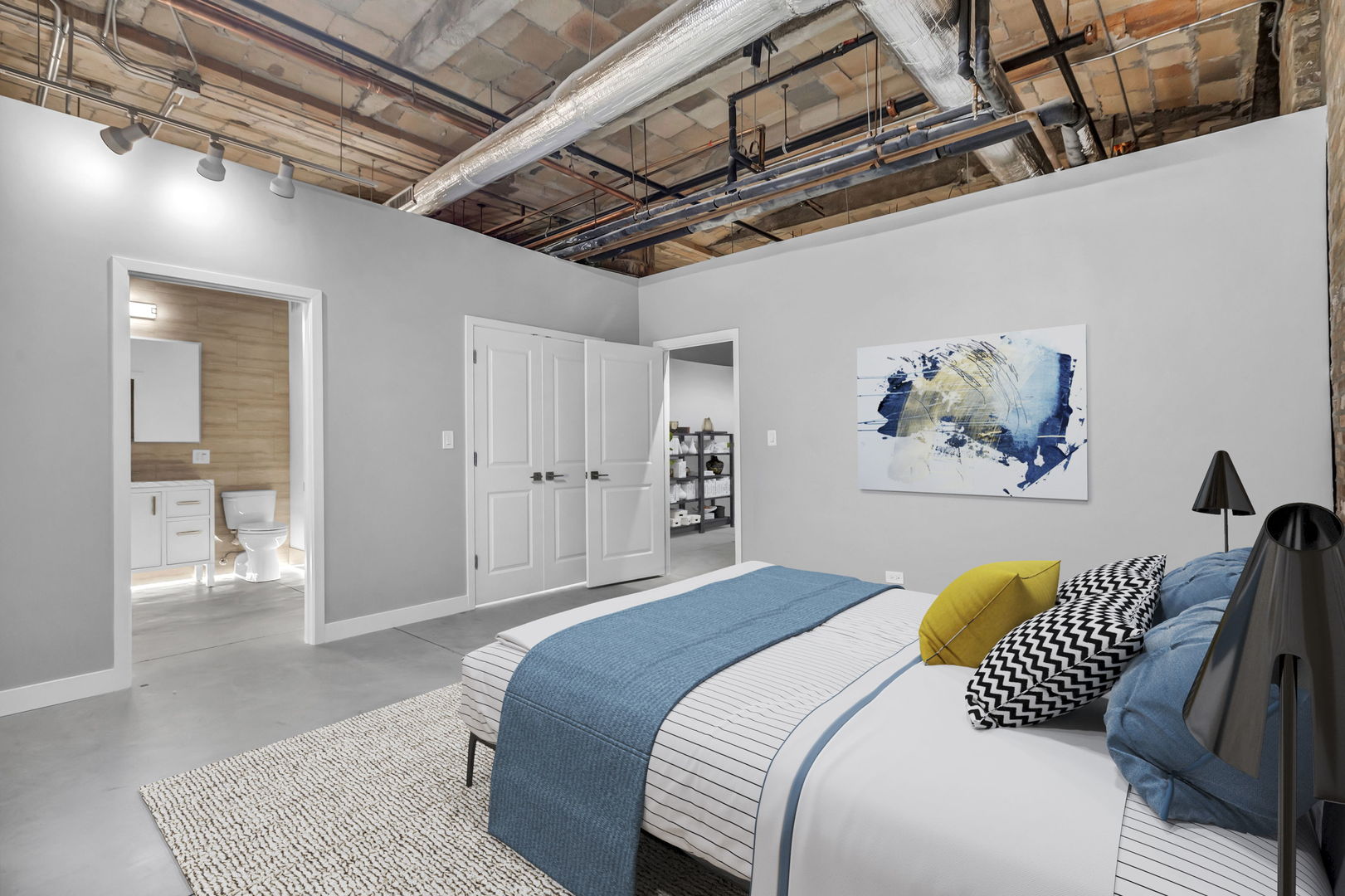 801 South Wells Street, Unit 101 Chicago, IL 60607 - Photo 14 of 33 a bedroom with a bed and a painting on the wall