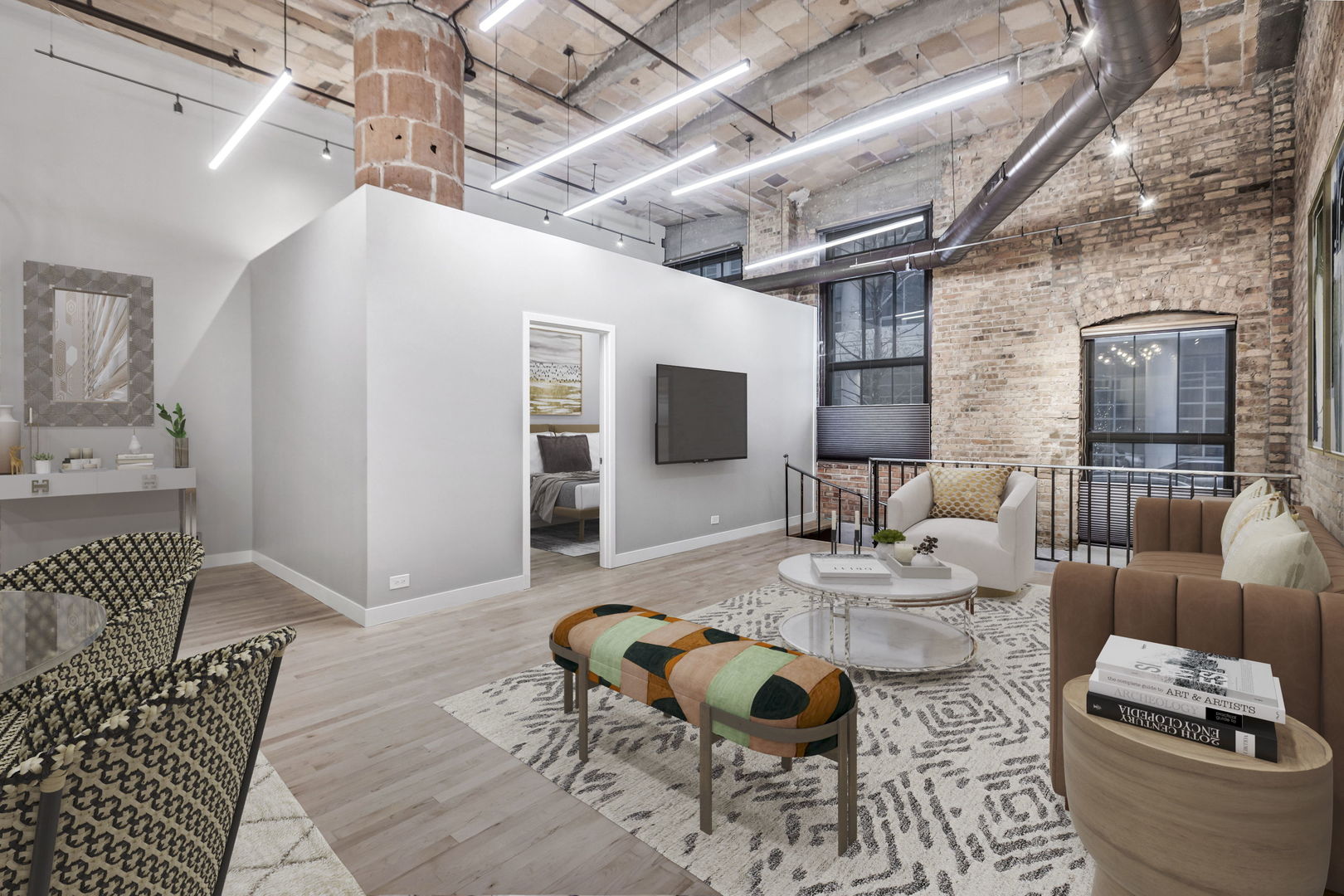 801 South Wells Street, Unit 101 Chicago, IL 60607 - Photo 7 of 33 a living room with furniture and wooden floor