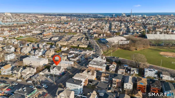 an aerial view of a city