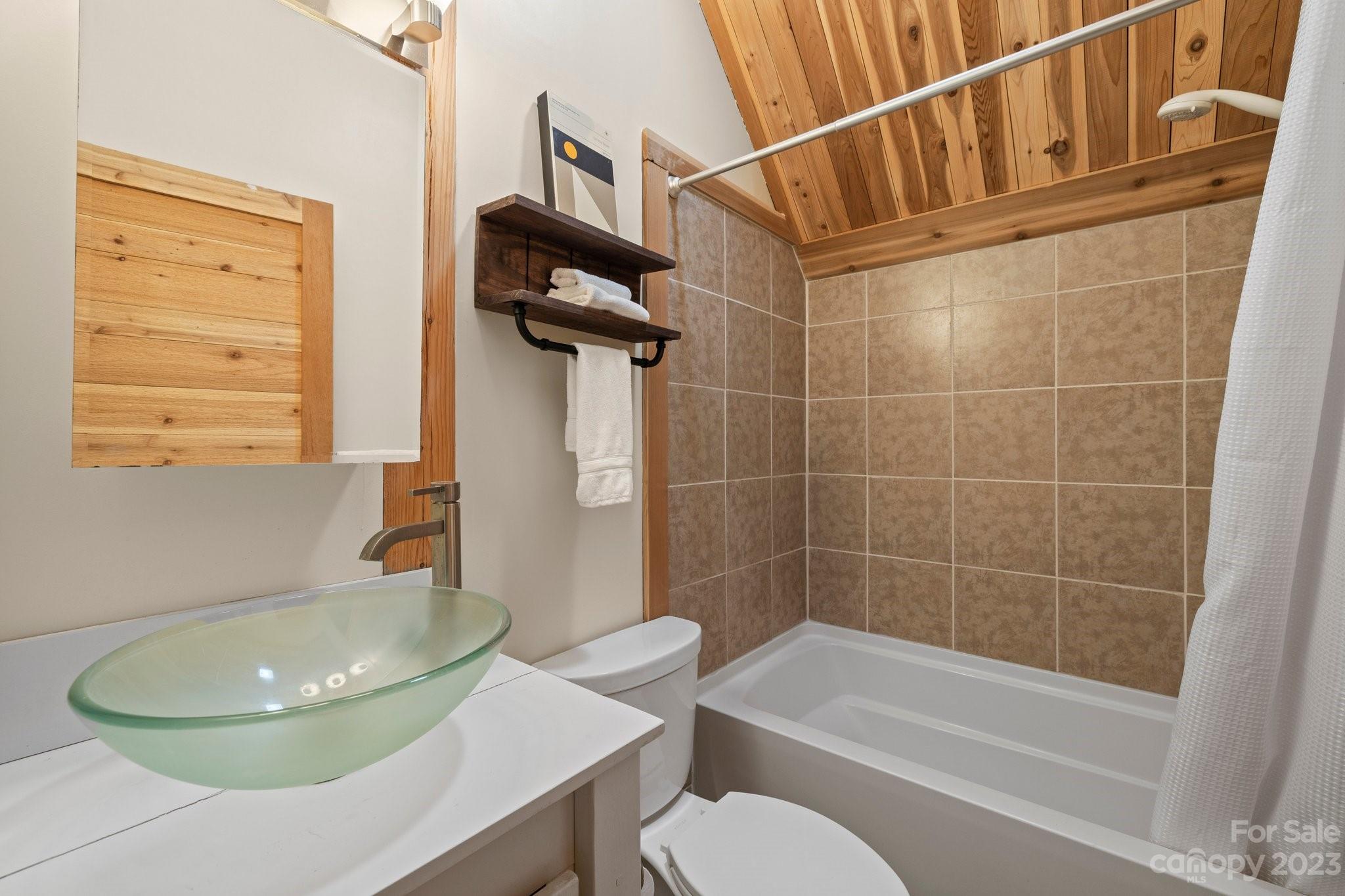 2023 Turnpike Road Marshall, NC 28753 - Photo 32 of 47 a bathroom with a sink toilet and shower