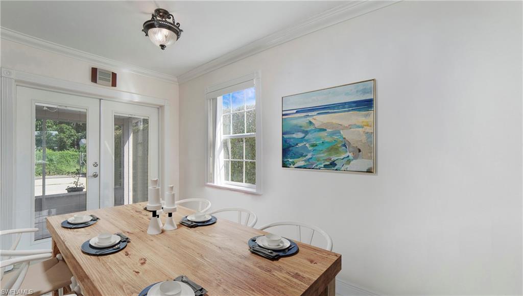 Photo includes reality staging to showcase the possibility of the dining area. Design services included with purchase!