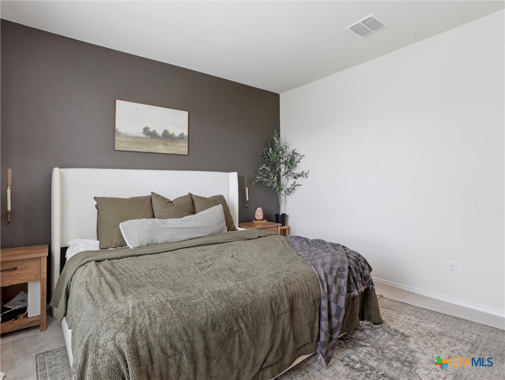 198 Orange Road Buda, TX 78610 - Photo 28 of 28 a bedroom with a bed and a painting on the wall