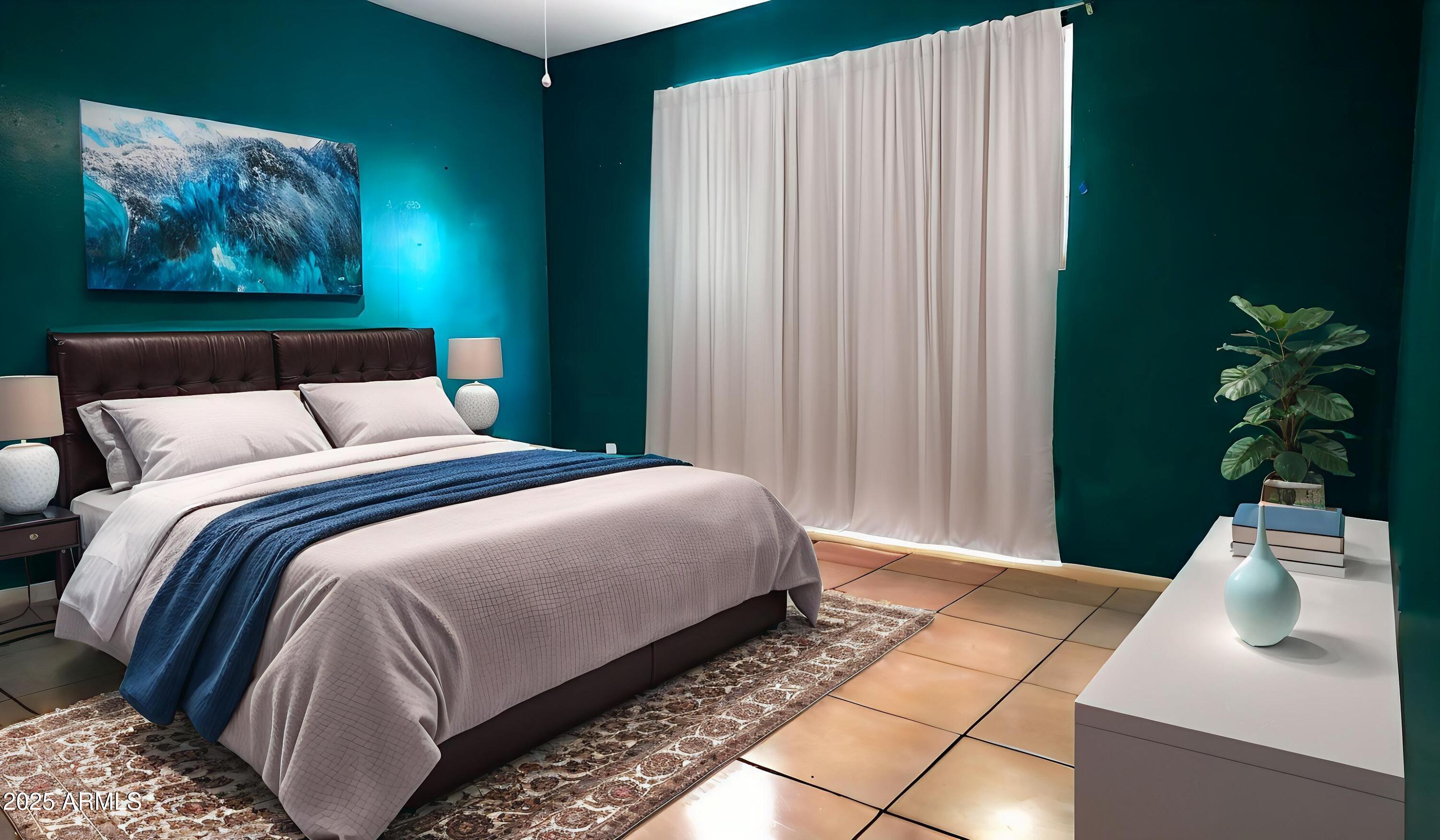 336 Greenwich Road Kearny, AZ 85137 - Photo 16 of 37 a bedroom with bed and a painting on the wall