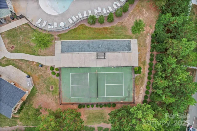 an aerial view of a house