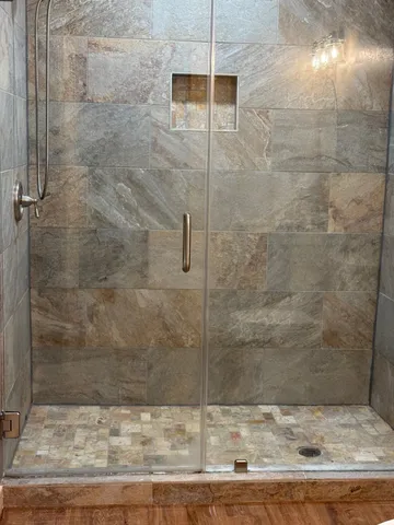 a bathroom with a shower
