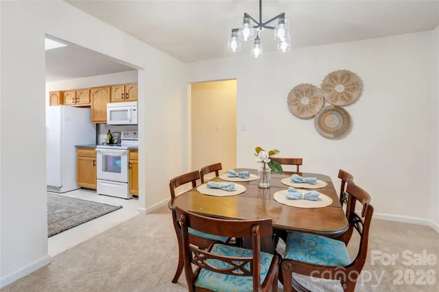 a view of a dining room and livingroom