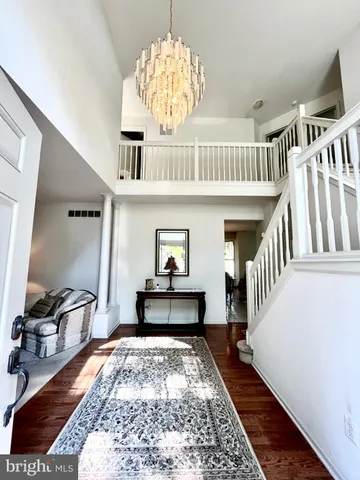 a view of a hallway with a couch