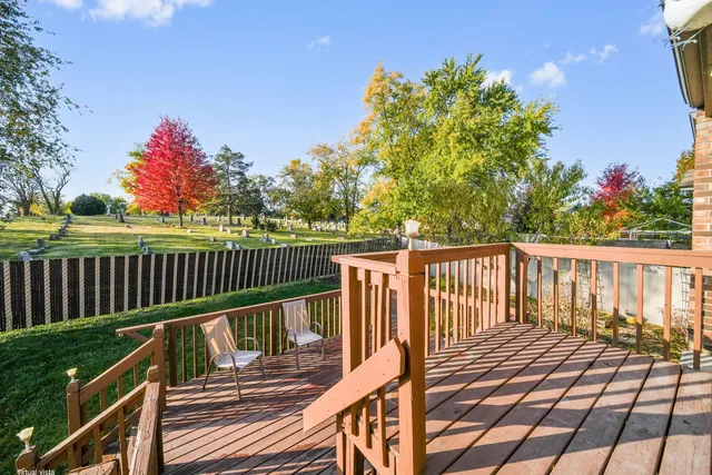a view of a wooden street from a balcony