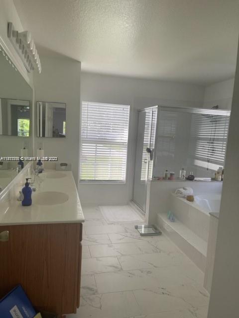 4292 Southwest Paley Road Port St. Lucie, FL 34953 - Photo 13 of 21 a spacious bathroom with a sink a mirror and a bathtub