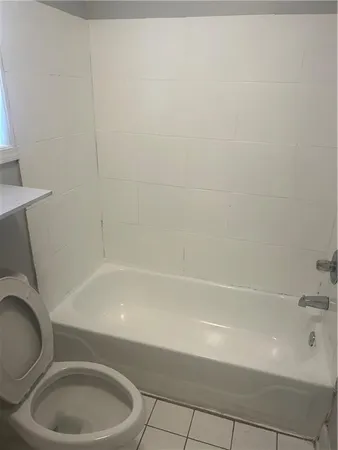 a bathroom with a toilet and a bathtub