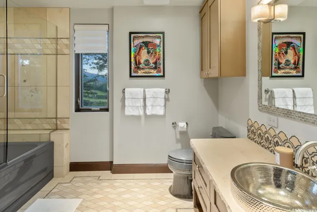 a view of a lake with a mountain in the background