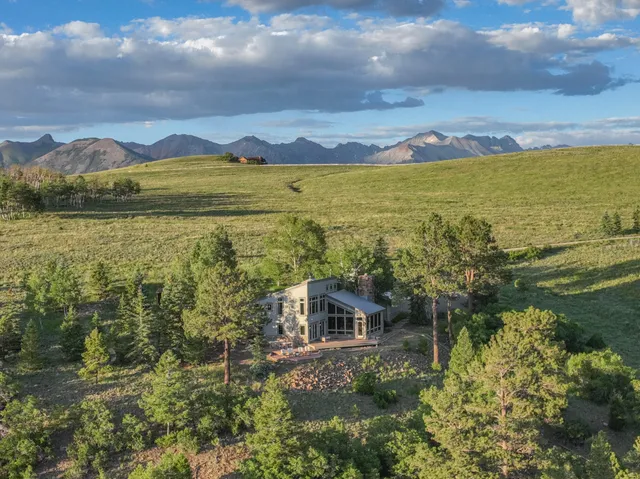 a view of a lake with a city view