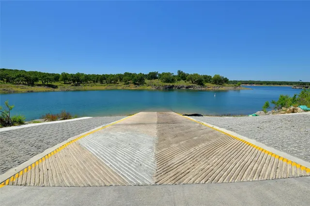 an aerial view of a swimming pool