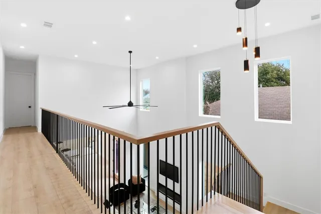 a view of hallway with stairs