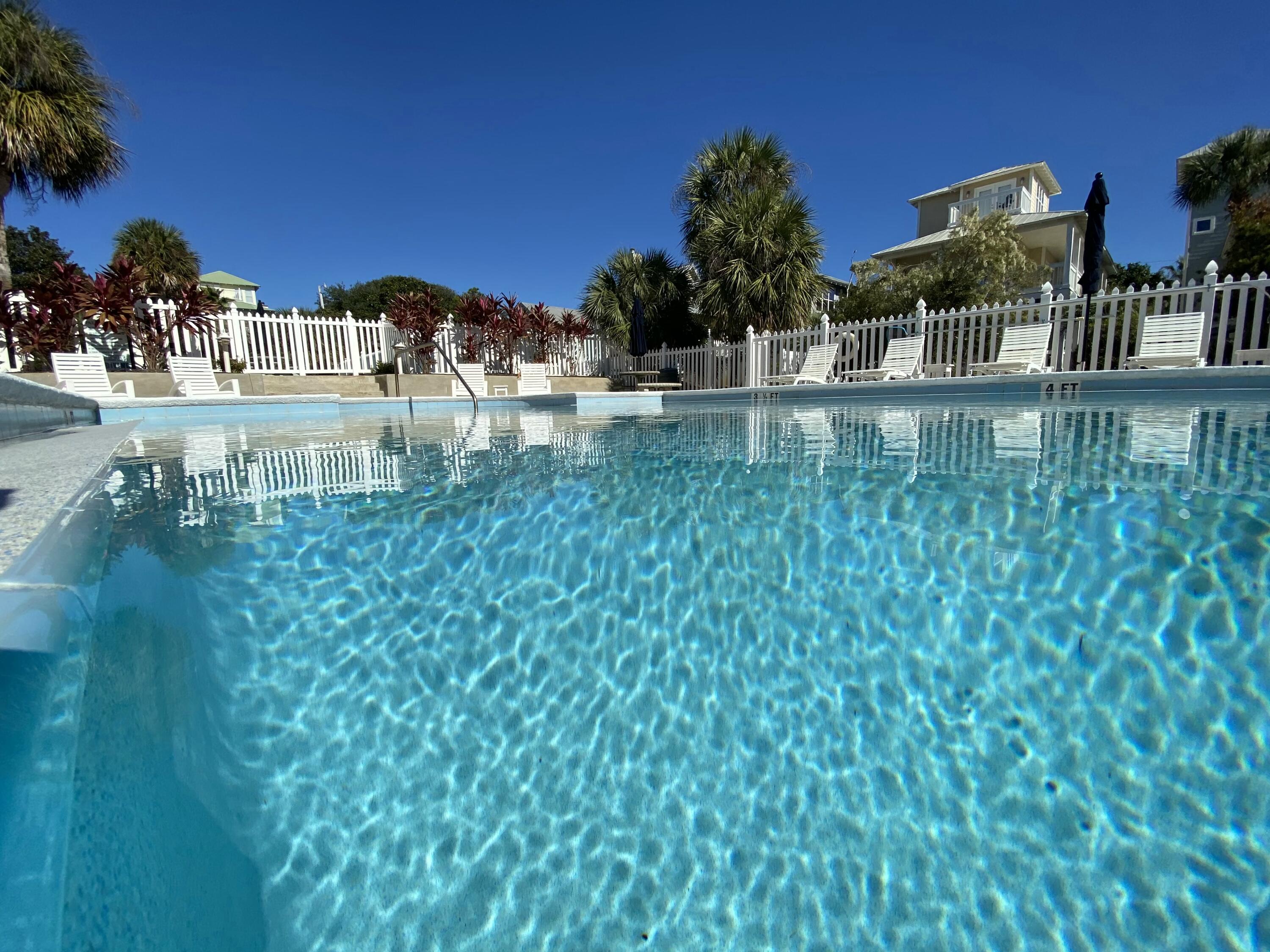 4984 West County Highway 30A, Unit 5B Santa Rosa Beach, FL 32459 - Photo 31 of 46 a view of swimming pool with a yard and plants