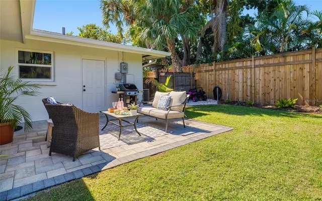 a outdoor space with furniture