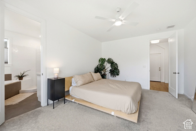 1295 North Canyon View Road Midway, UT 84049 - Photo 24 of 52 Plush carpeting with a ceiling fan and overhead lighting