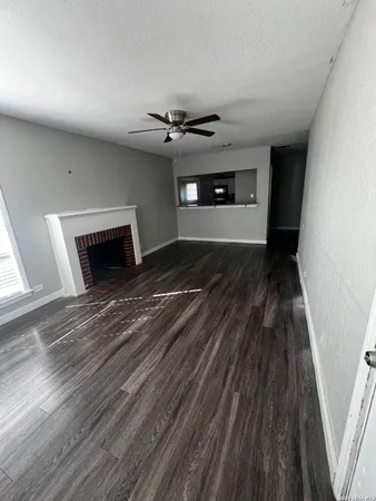 a view of a livingroom with a fireplace