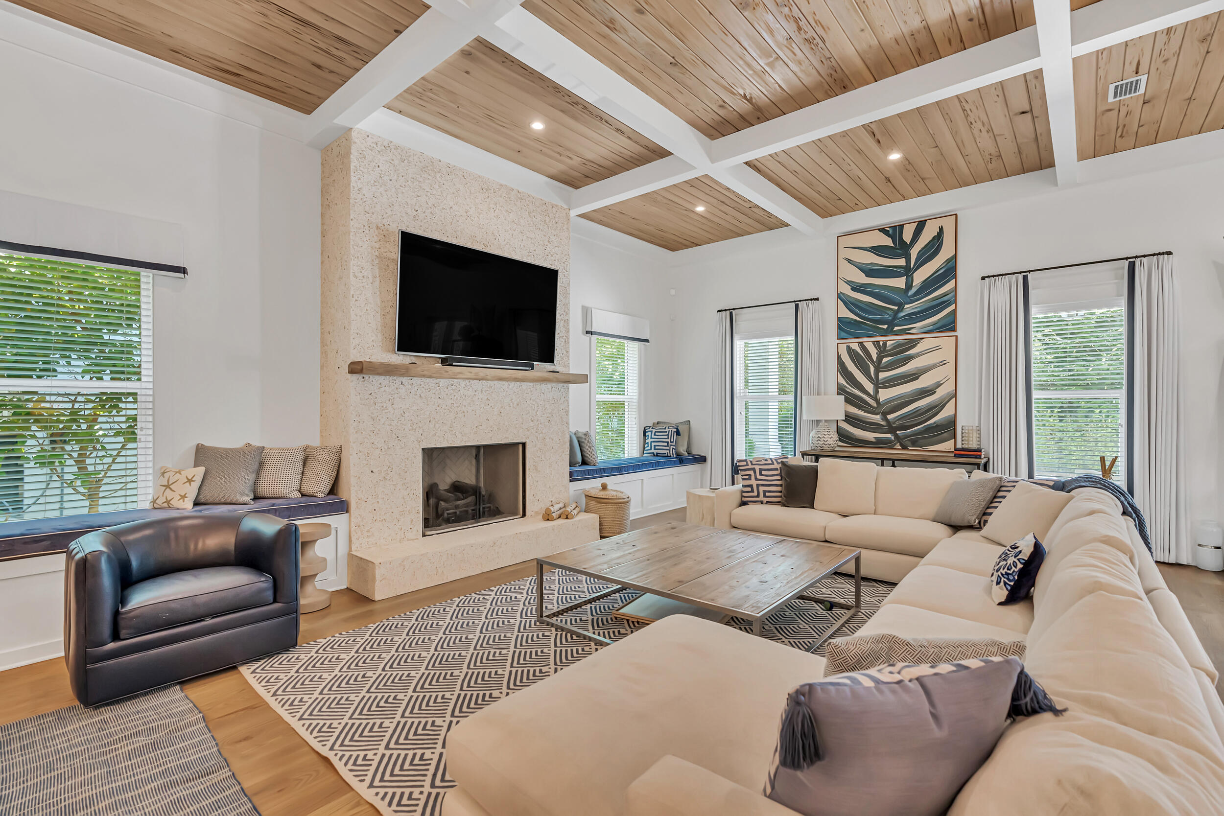 84 Pine Crest Circle Inlet Beach, FL 32461 - Photo 22 of 74 a living room with furniture fireplace and flat screen tv