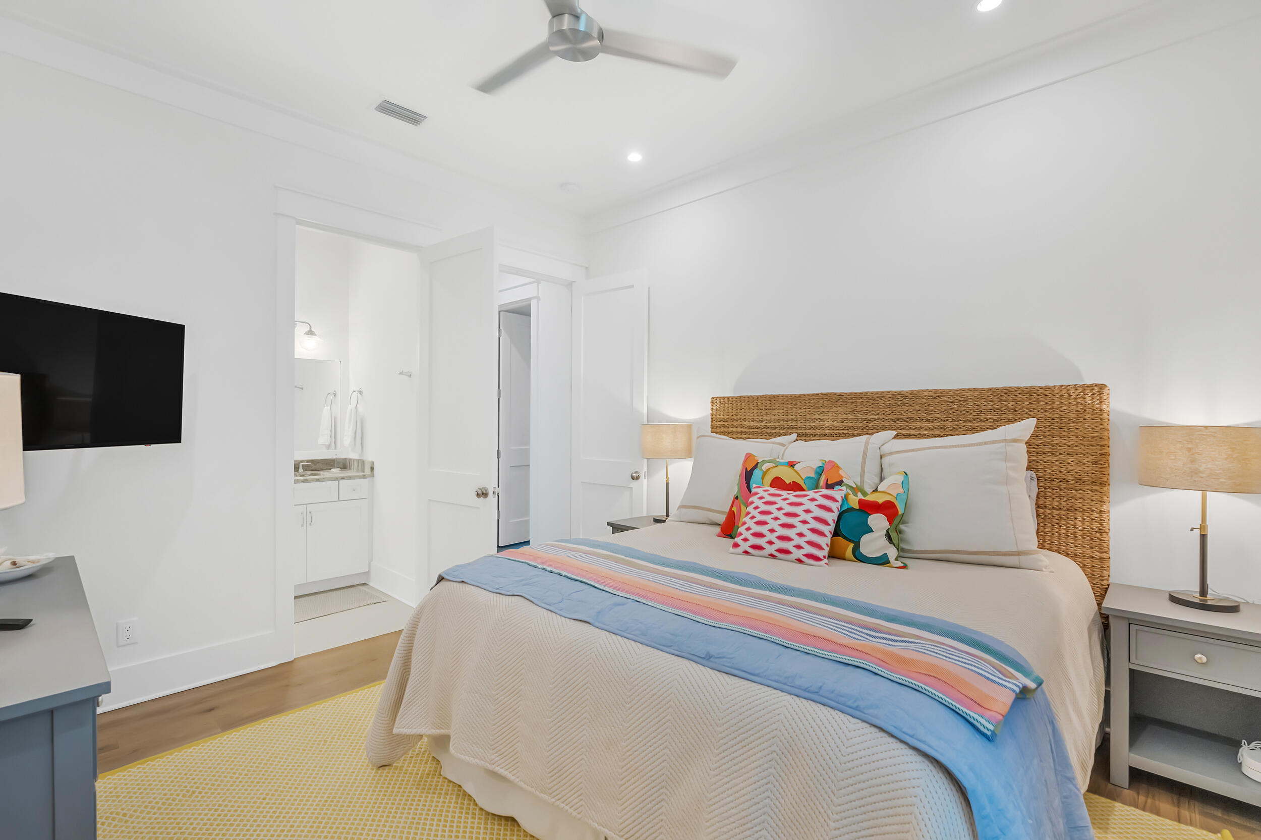 84 Pine Crest Circle Inlet Beach, FL 32461 - Photo 61 of 74 a bedroom with a bed and a flat screen tv