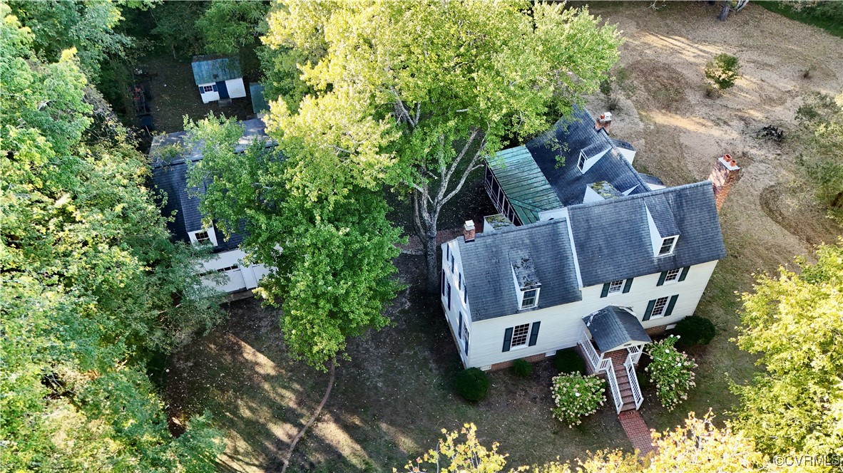 11075 Buckley Hall Road Mathews, VA 23109 - Photo 2 of 38 an aerial view of a house with garden space and street view