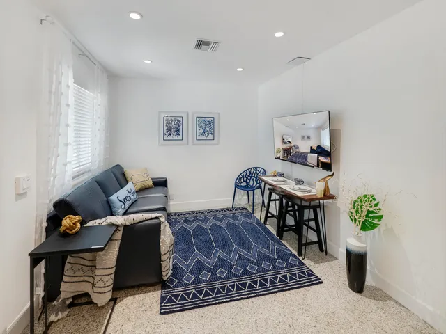 a living room with furniture