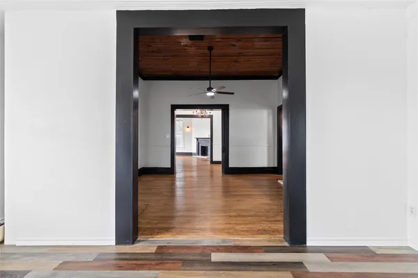 a view of livingroom with wooden floor