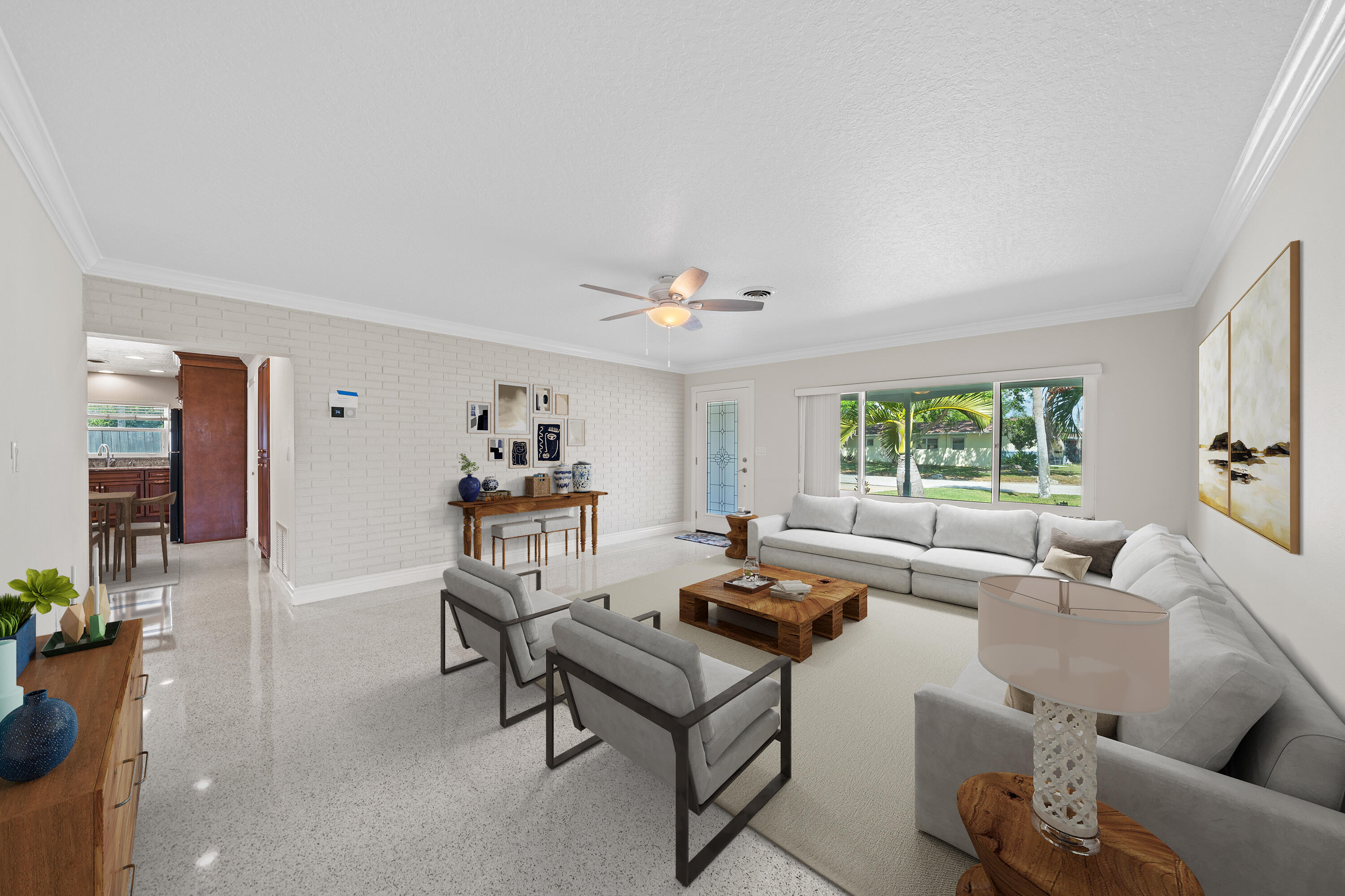 415 Rosedale Drive Satellite Beach, FL 32937 - Photo 8 of 52 a living room with furniture and a large window